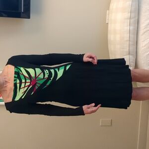 Paramita Black dress with abstract pattern